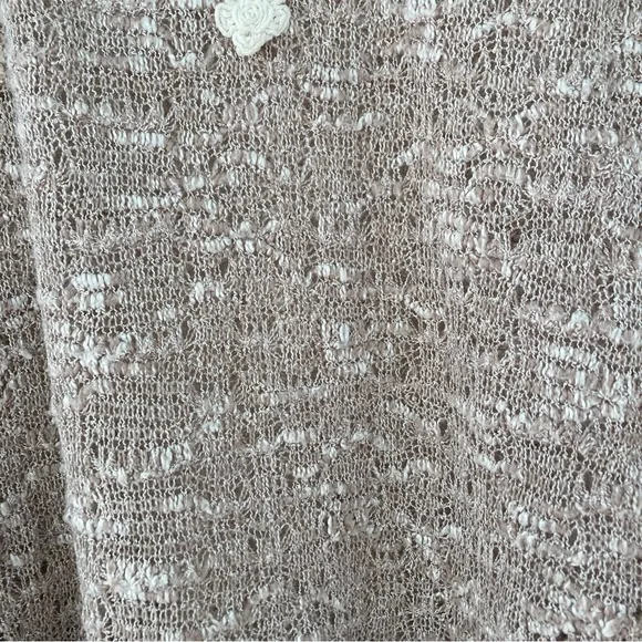 Anthropologie | Meadow Rue Taupe and Cream Lace Detail Sweater Size Small - Picture 7 of 11
